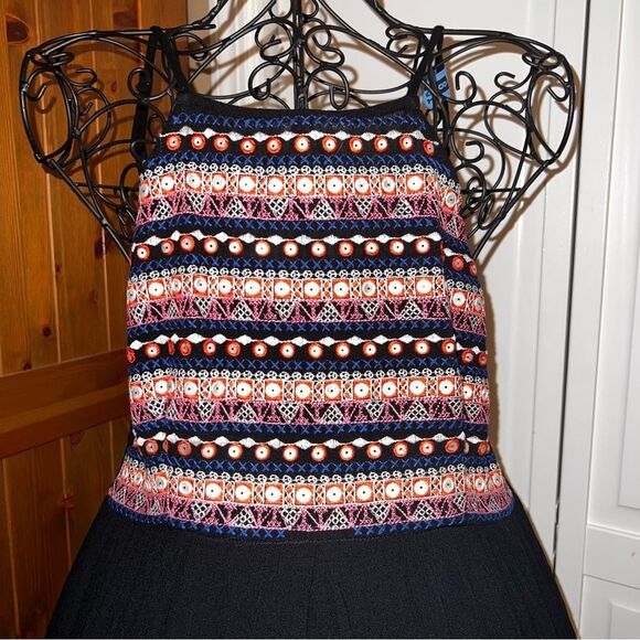 DESIGN LAB Black Embroidered Boho Maxi Dress, Size M - Picture 4 of 6